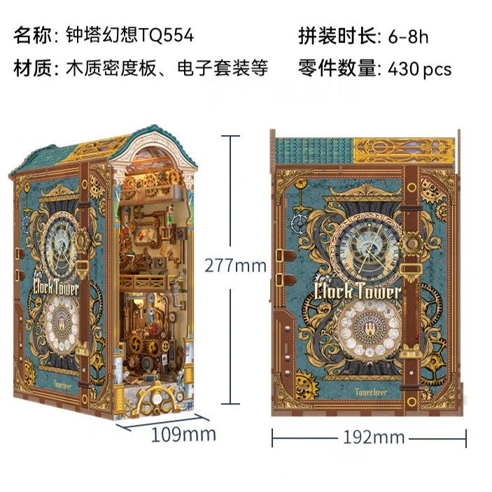 Tonecheer Monet Giverny Garden DIY Book Nook Bookend Diorama Model Kit 3D Wooden Puzzle Dollhouse Decoration Birthday Toys Gifts