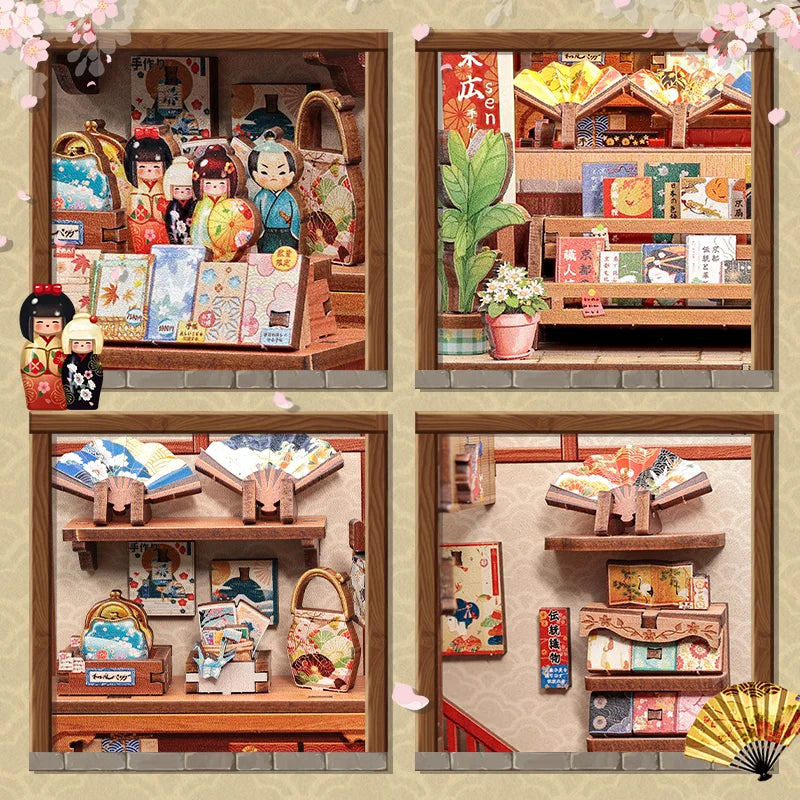 CUTEBEE Japanese Style Miniature Building Kits Dollhouse DIY Wooden Mini Doll House With Furniture for Party Birthday Gift