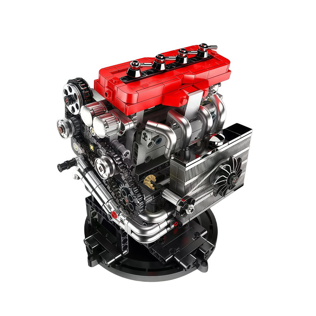Mould King 811pcs 10235 Retro Inline 4-cylinder Engine Model Small Building Blocks Model PF Motor Display Holiday Gift For Kids