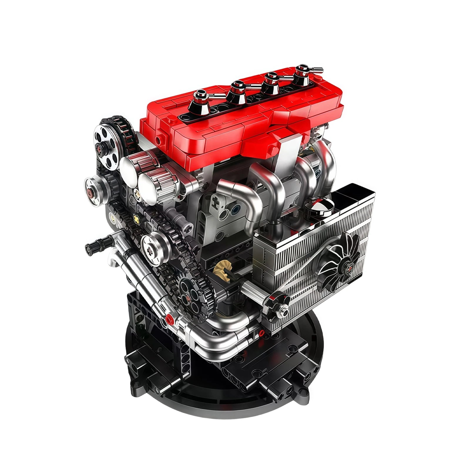 Mould King 811pcs 10235 Retro Inline 4-cylinder Engine Model Small Building Blocks Model PF Motor Display Holiday Gift For Kids