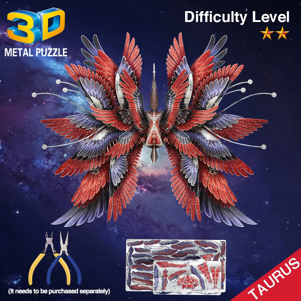 Piececool 3D Metal Puzzle Taurus Model Kits DIY Toy Building Kit Jigsaw Brain Teaser Gifts for Adult