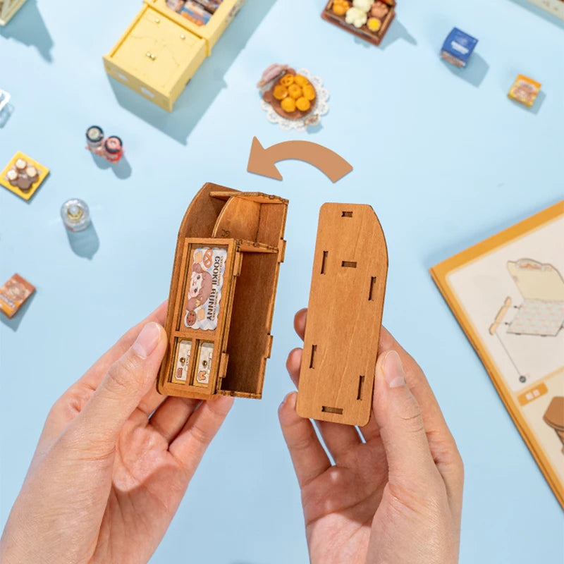 ROBOTIME Rolife 3D Wooden Puzzle Cookii Bunny's Cookie Shop DIY Kit Miniature Cute Home Decor Friendship Gift for Girls