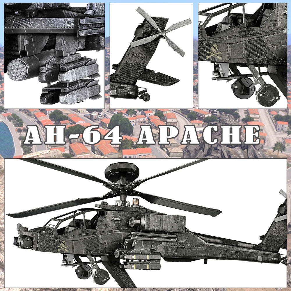 Piececool Model Building Kits Helicopter Aircraft Models 3D Puzzle DIY Fighter Toys for Teen Best Gifts for Christmas Birthday