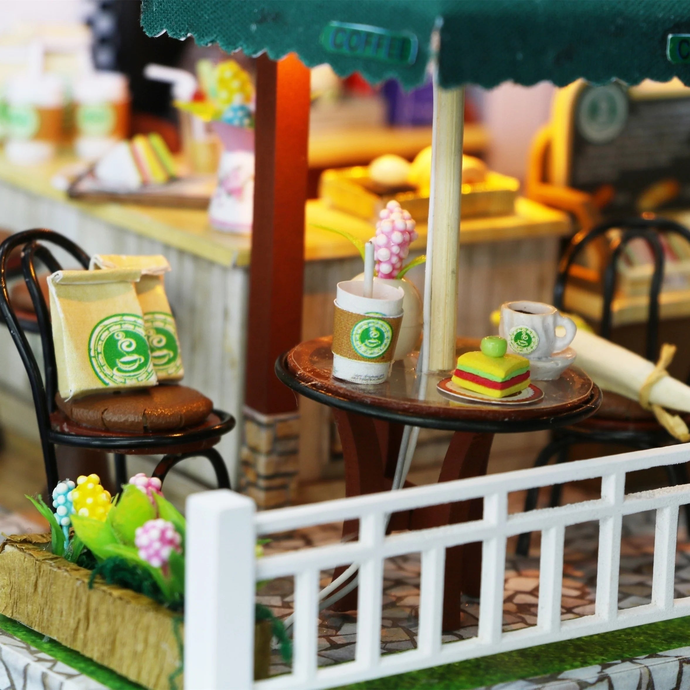 COFFEE TIME  DIY Miniature House Creative Birthday Gift Assembly Model Ornament Black Friday
