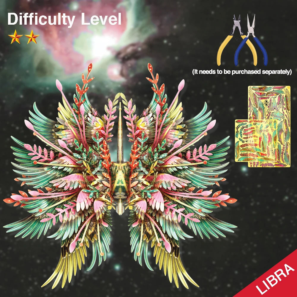 Piececool 3D Metal Puzzle Libra Constellation DIY Model Kits Jigsaw for Teens Brain Teaser Toys Home Decoration