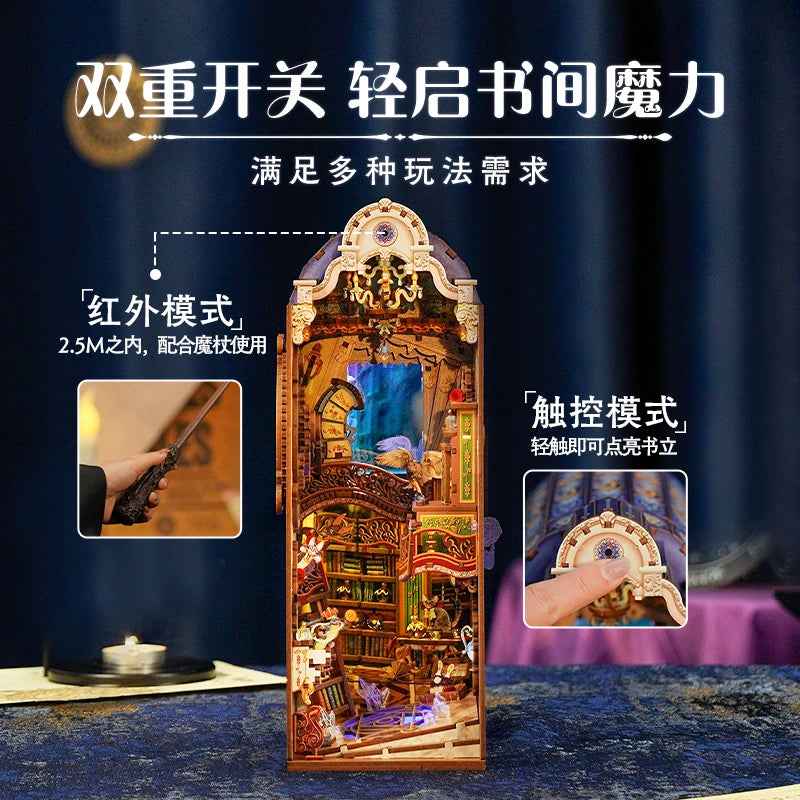 Tonecheer Beauty and The Beast Bookend Book Nook Diorama Model Kit 3D Wooden Puzzle Wooden Dollhouse Decoration Birthday Gift