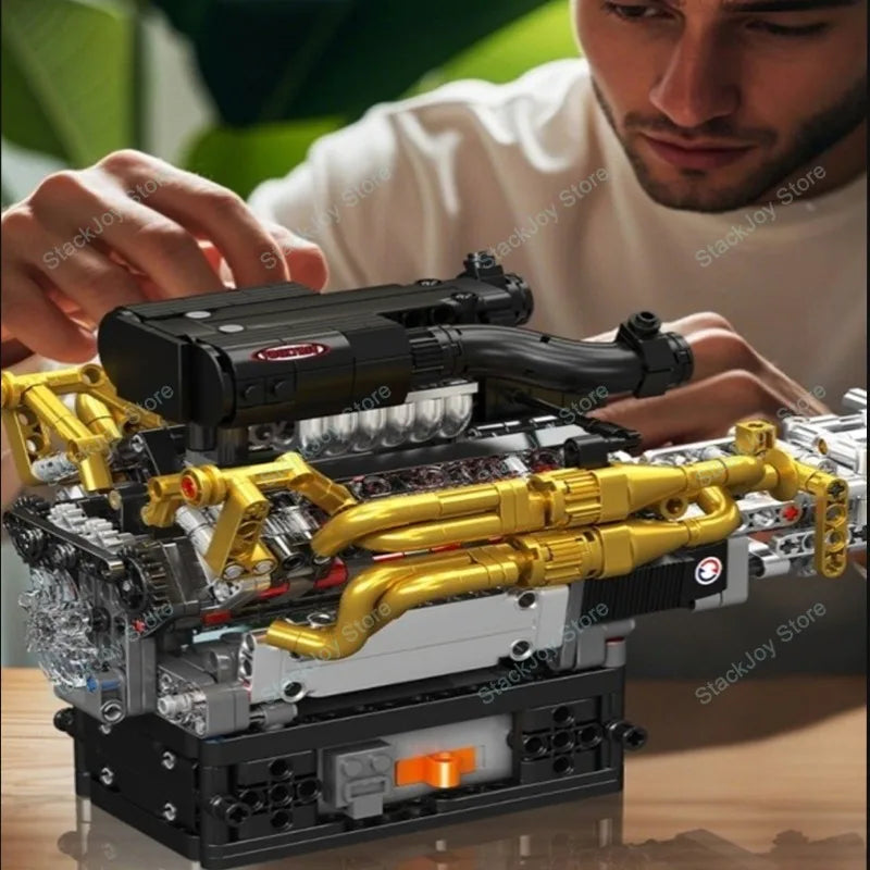MOULD KING Engine Model Professional Building Blocks Sets V12 V8 W12 Turbojet Radial 739-1214PCS Technical Parts MOC DIY Toy