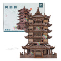 Ury 3D Wooden Puzzle Chinese Yellow Crane Tower Ancient Pagoda Traditional Building DIY Model Assembly Desktop Gift for Adult