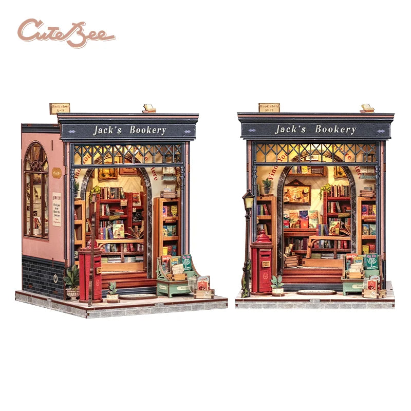 CUTEBEE Book Nook DIY Building Kit with Laser-Cut Precision Pieces 3D Wooden Puzzle  Collectible Desk Home Decor for Gift Idea