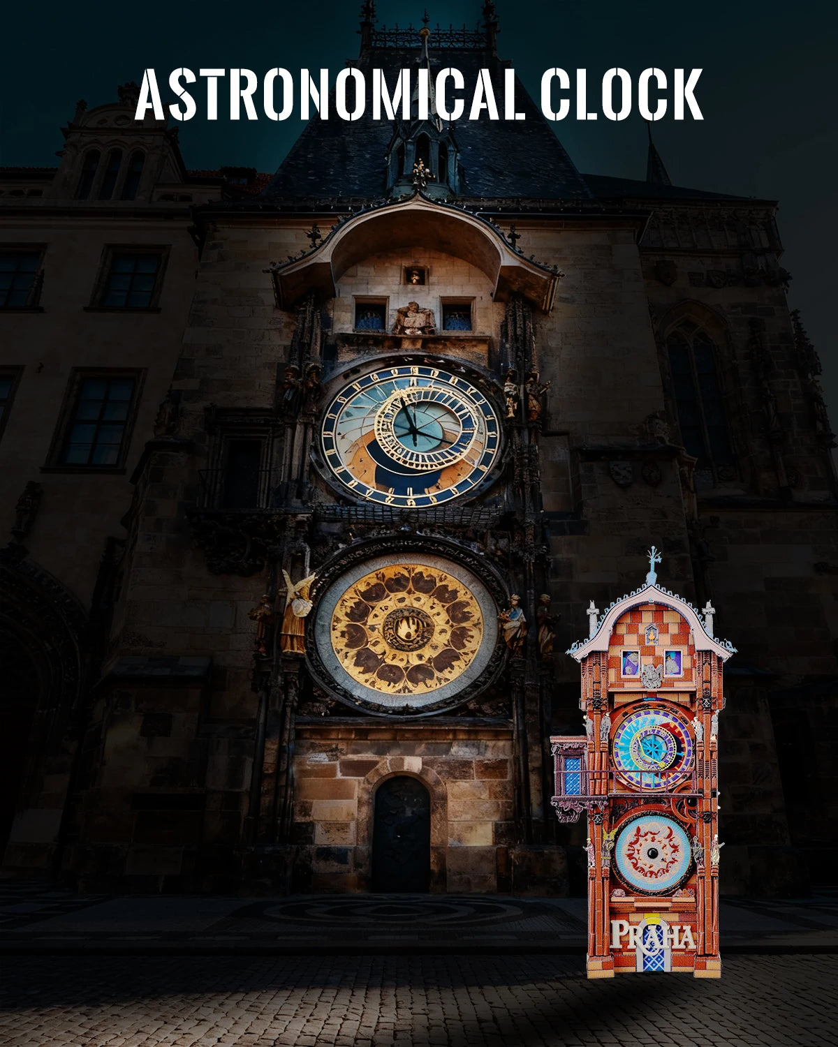Piececool 3D Puzzles for Adult Astronomical Clock Assembly Metal Model Kits DIY Set for Home Decor Gifts for New Year
