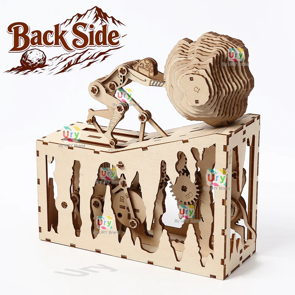 Ury 3D Wooden Puzzle Sisyphus Ancient Greek Mythological Stories Mechanical Gear Model Assembly Educational Toys Gift for Kids