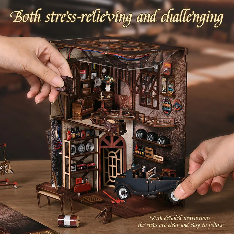 'Master Mechanic' Workshop DIY Kit - Detailed Miniature Model with Mechanical Elements, Handmade Collectible for Display
