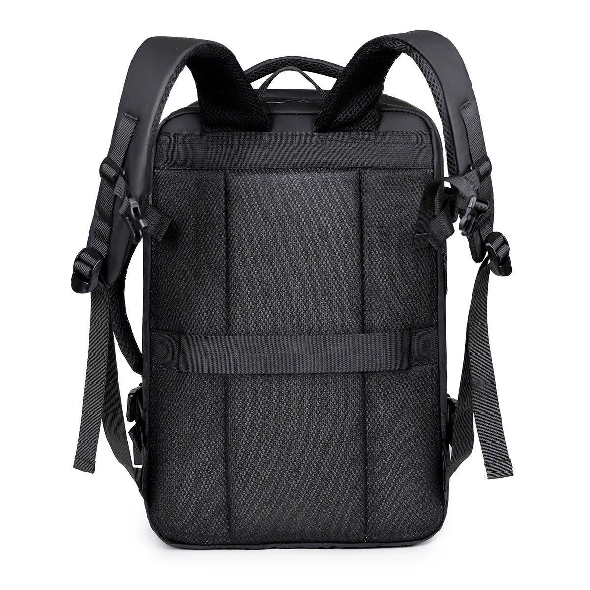 Quilted Expandable Laptop Backpack USB Port Lightweight Oxford Multi-Compartment Luggage Sleeve Work Bag for Travel Commute