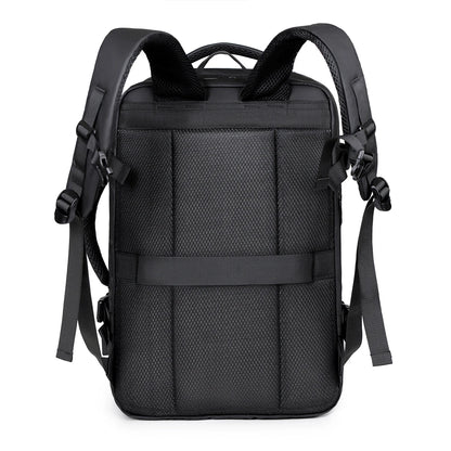Quilted Expandable Laptop Backpack USB Port Lightweight Oxford Multi-Compartment Luggage Sleeve Work Bag for Travel Commute