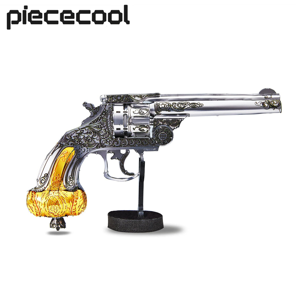 Piececool 3D Metal Puzzles Revolver Assembly Model Kits Jigsaw DIY Crafts for Brain Teaser Hobbies for Family Time