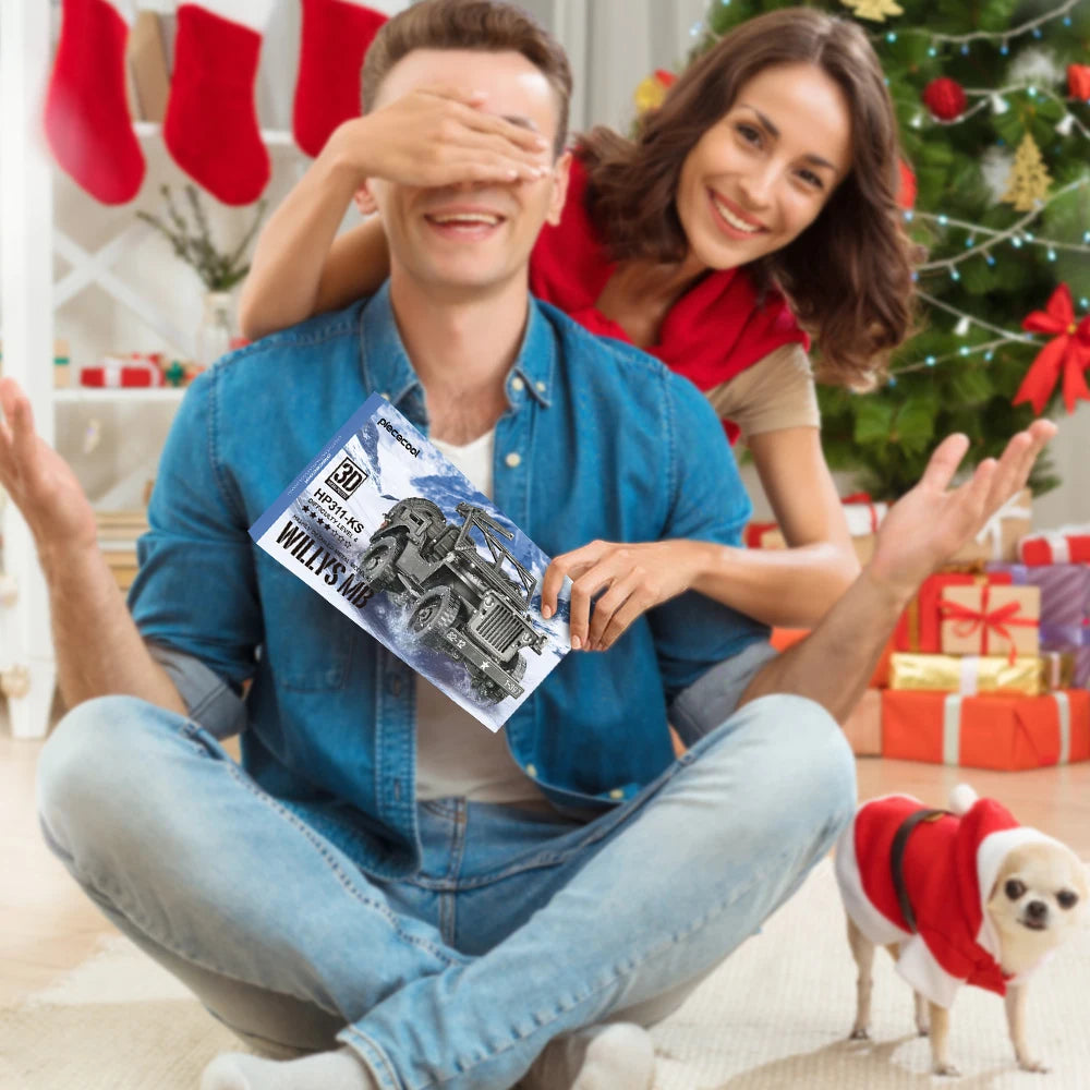 Piececool 3D Puzzles Metal Willys MB SUV Model Building Kits Creative Toys for Adult DIY Sets