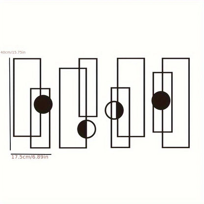 4pcs/set Chic Metal Wall Art Set Abstract Geometric Sculptures 3D Textured Modern Decor for Living Room