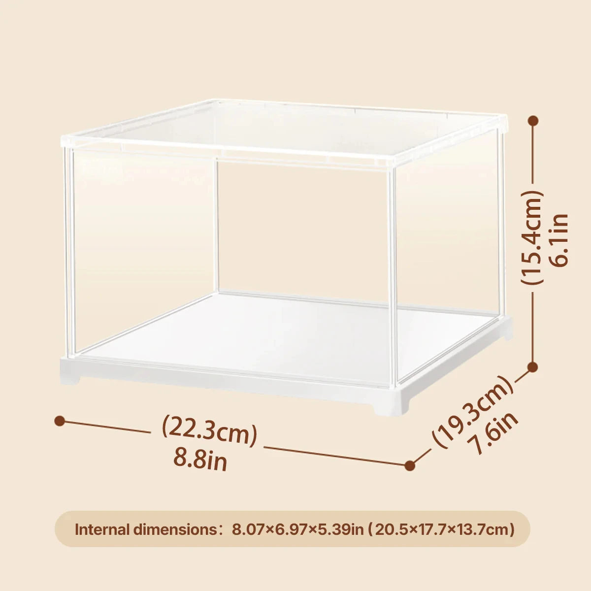 ROBOTIME Rolife Clear Display Case Portrait Size with Front Door Stackable Design Dust Proof Showcase for Miniature Houses