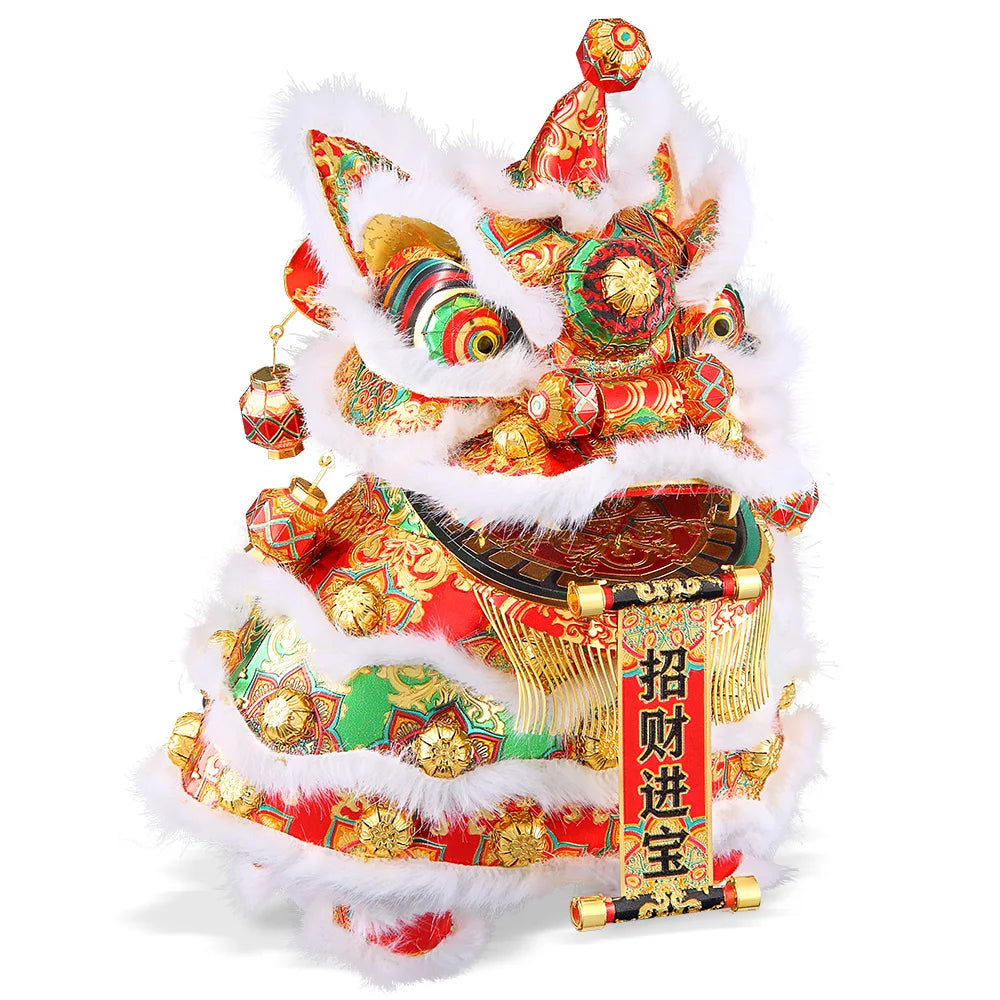 Piececool 3D Metal Puzzle Chinese Dancing Lion Jigsaw Model Kits for Teens Brain Teaser for Adult
