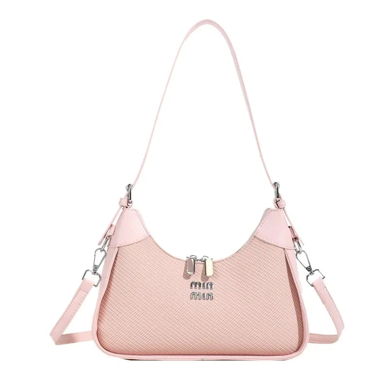 Fashionable Casual Women's Shoulder Bag Color Block Winter Hot Sale Of The Season Korean Style Simple Minimalist Handbag Crossbo