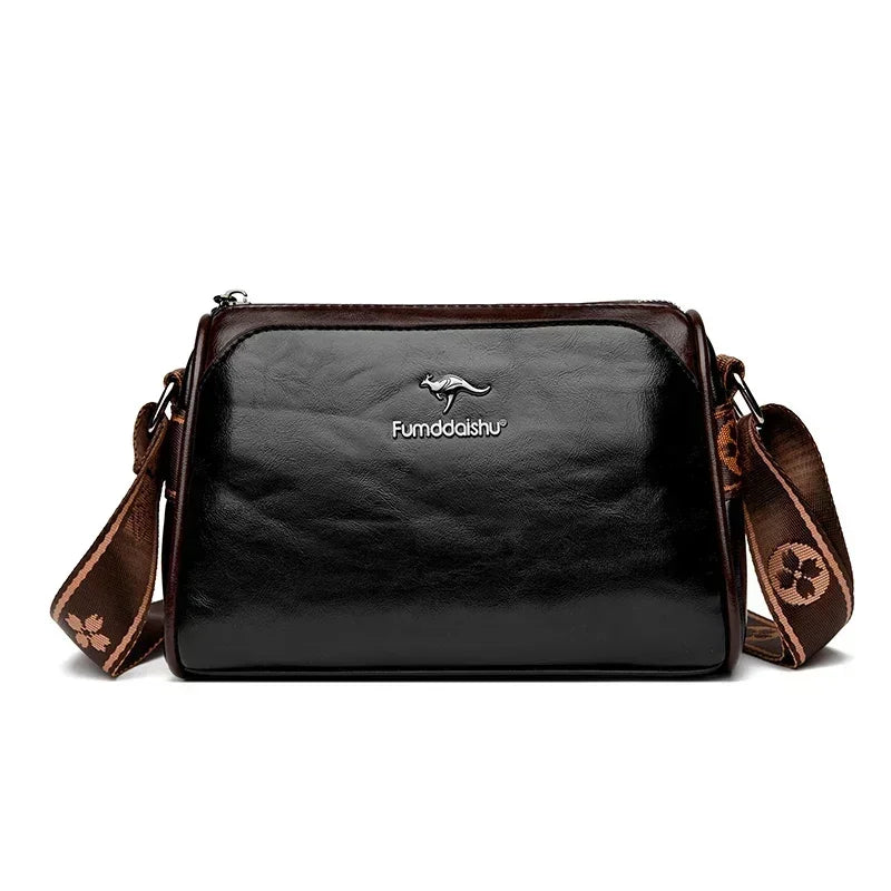 High Quality Soft Leather Shoulder Bags For Women Luxury Designer Black Purses Crossbody Bag Ladies Messenger Commute Sac A Main