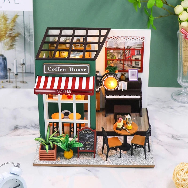 DIY Wooden Cottage 3DPuzzle Micro-Scale Scene Model - Creative Handmade Gift, Home Decor Ornament