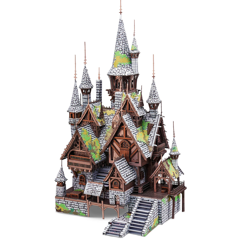 Piececool 3D Puzzles for Adult Elves' Castle Assembly Metal Model Kits DIY Crafts Brain Teaser Gifts for Birthday