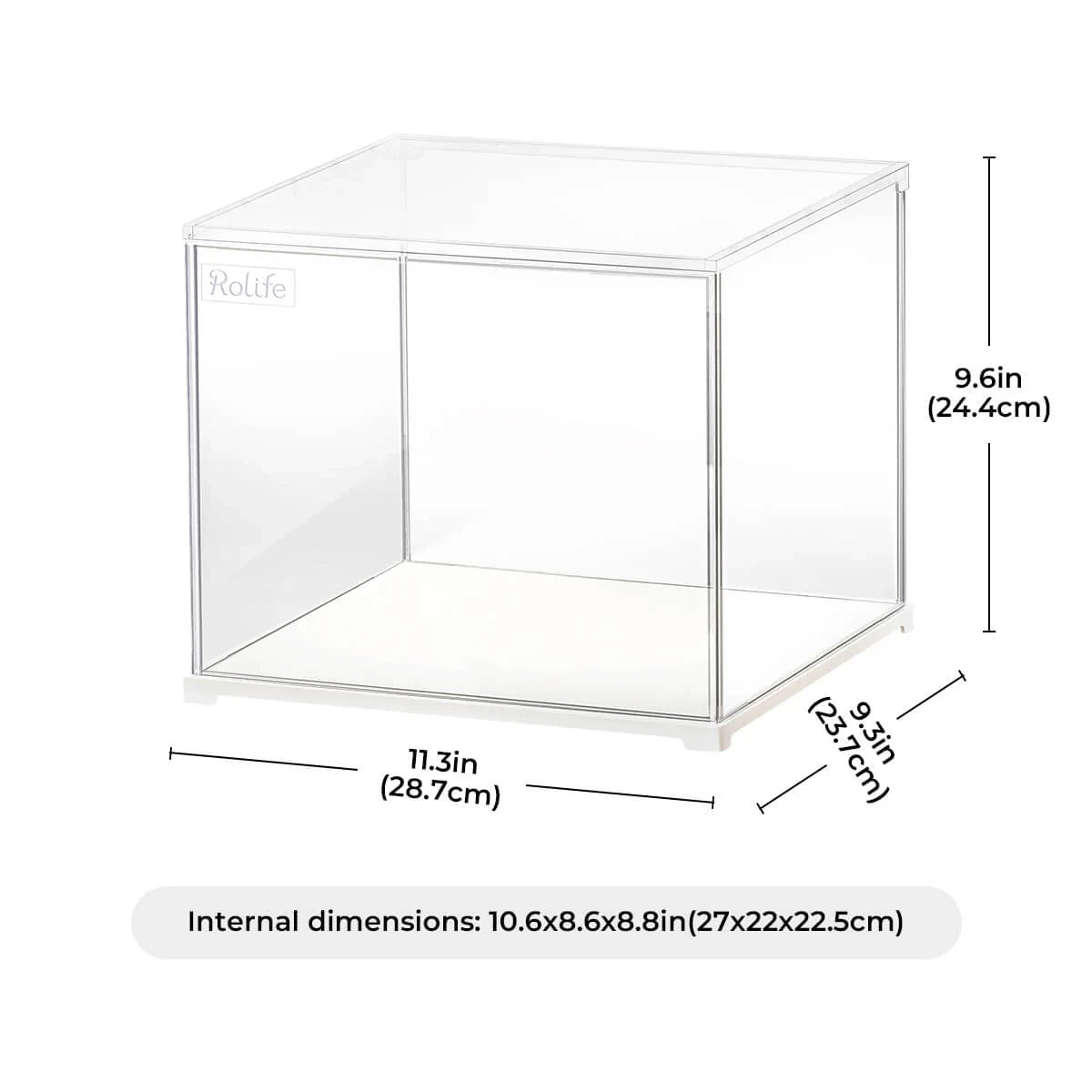 ROBOTIME Rolife Clear Display Case Portrait Size with Front Door Stackable Design Dust Proof Showcase for Miniature Houses