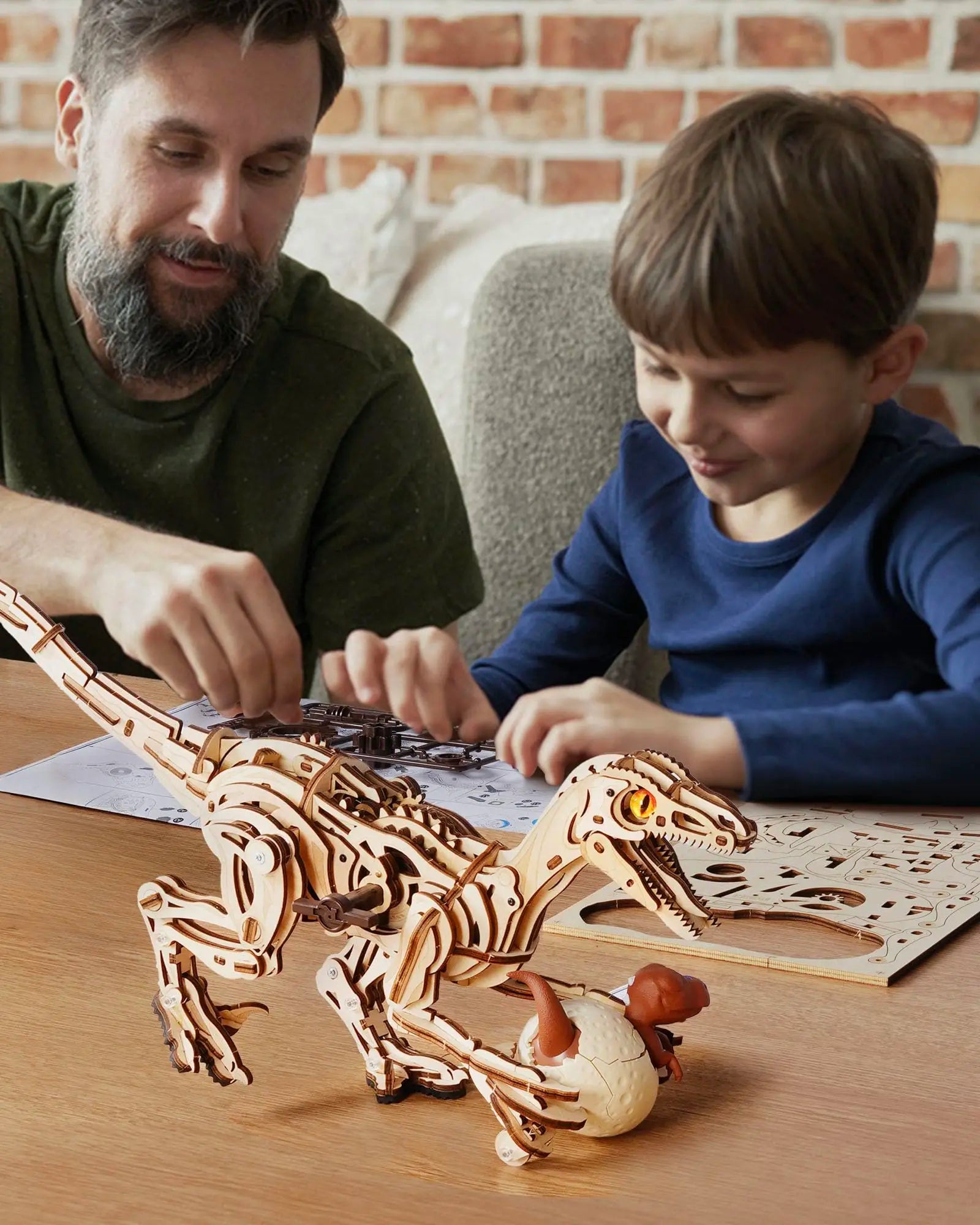 Robotime Rokr Velociraptor Mechanical 3D Wooden Puzzle Dynamic gears Creative Relaxing Gift for Craft lover Kids Adults
