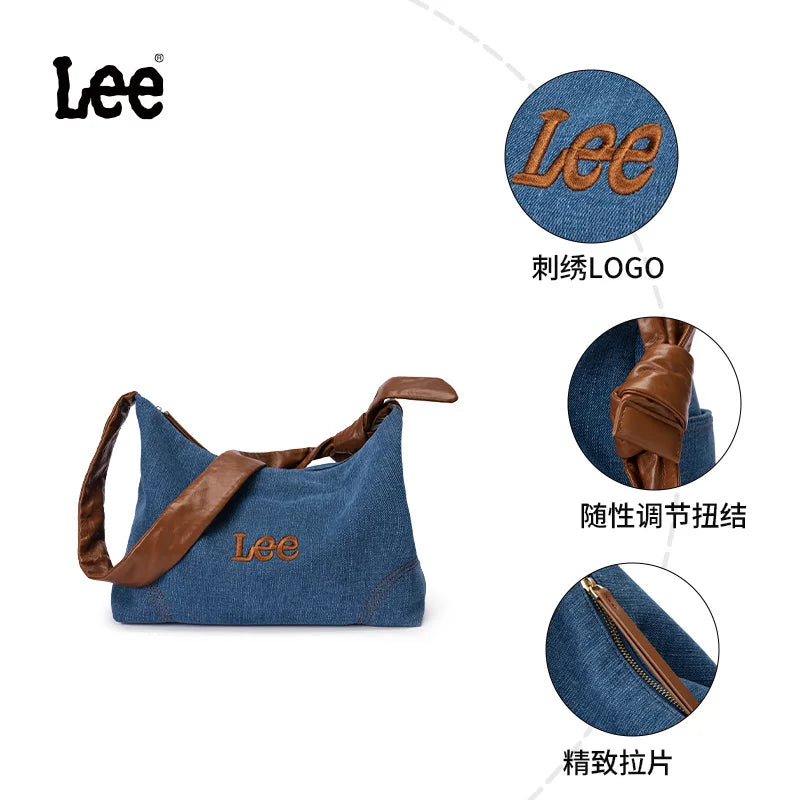 LEE Women Crossbody Bags Artificial Leather One Shoulder Bag With Zipper Bag External Portable Pocket Business Travel Daily Use