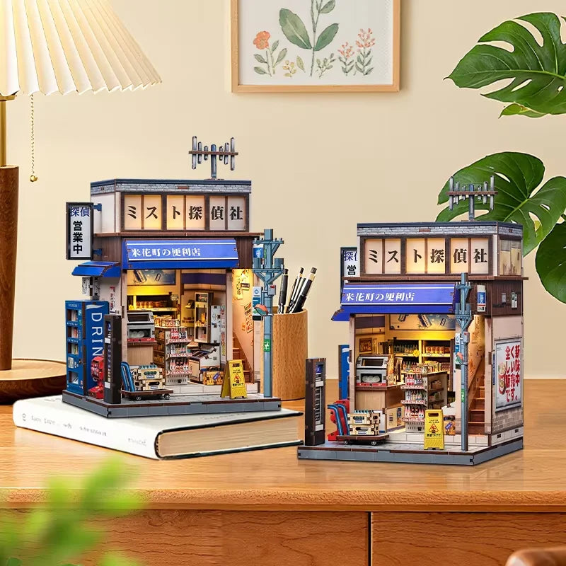 CUTEBEE DIY Miniature House 3D Wooden Dollhouse Booknook Puzzle for Adults Bookshelf Insert Room Decor for Teens Creative Gift