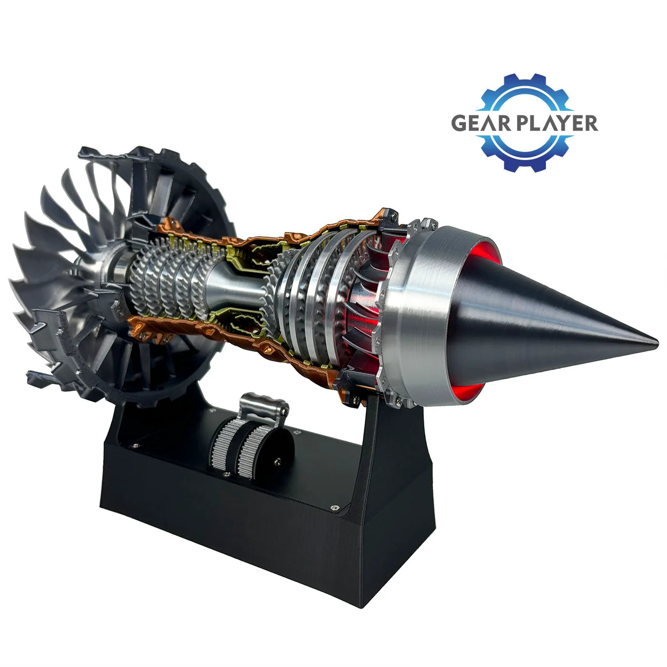 Turbojet Engine Model Kit Adjustable Speed Tail Flame Simulation for DIY Assembly and Science Projects