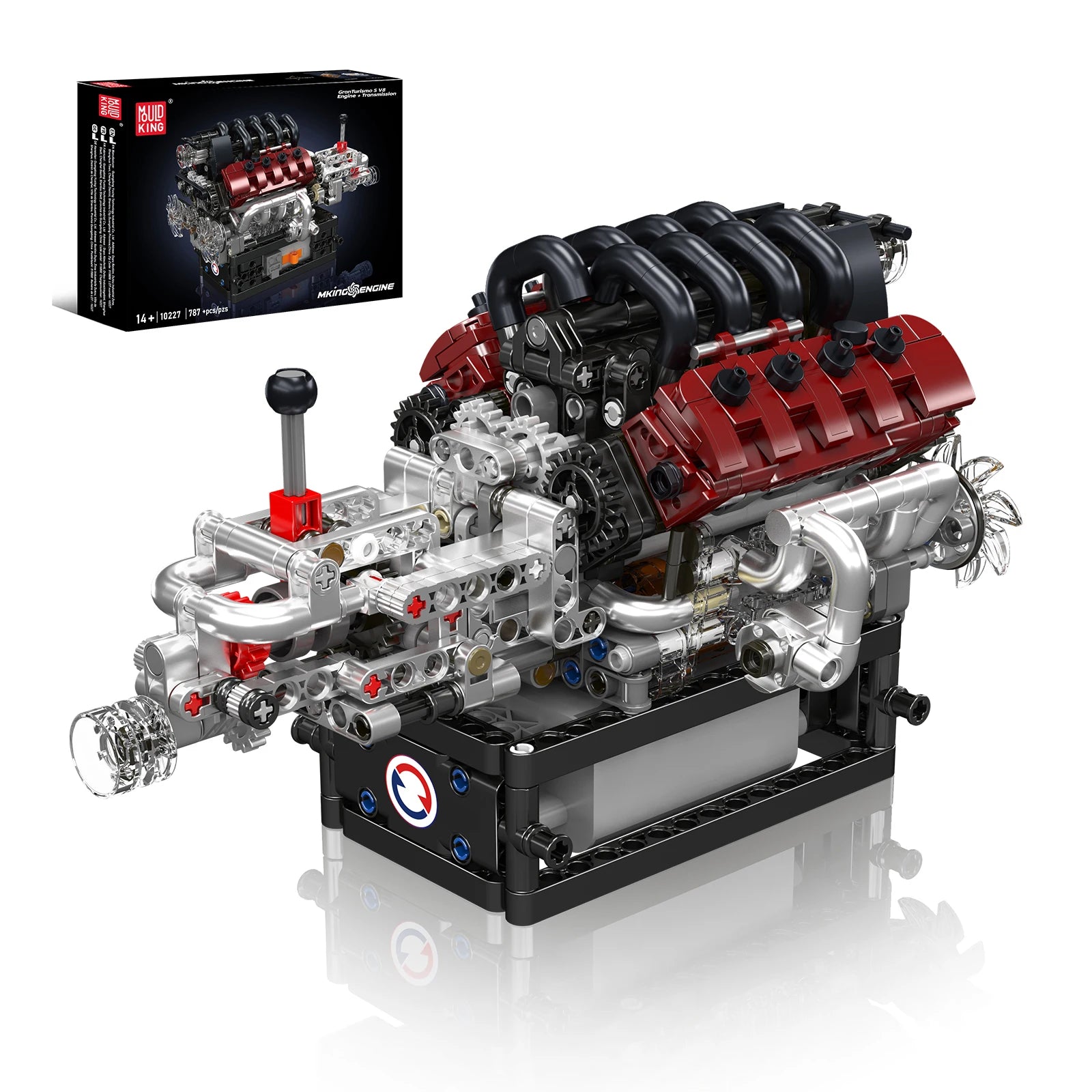 Simulation 10227 V8 Engine Model Technology Building Blocks With Motor+Transmission 787Pcs Assembled Collectible MOC Bricks Gift