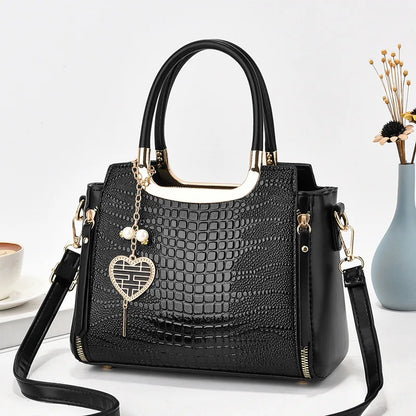 High-end big bag women's handbag atmospheric bright leather versatile shoulder messenger bag middle-aged women's bag