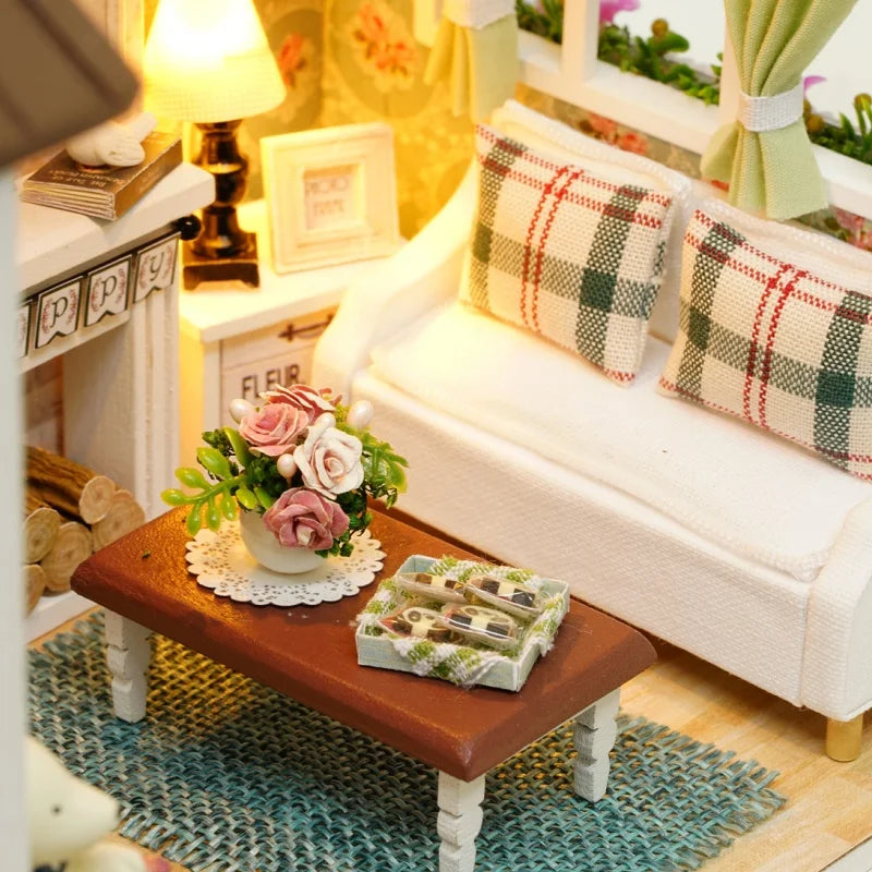 Good Times" DIY Miniature House Kit - Creative Wooden Craft for Adults, Heartwarming Christmas Gift & Collectible Home Decor