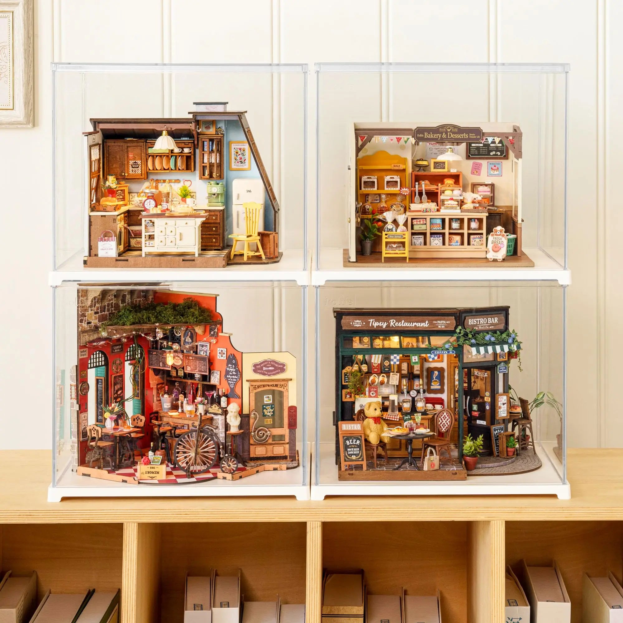 Rolife DIY Miniature House Kit Model Kit Dolls House Baking Kitchen 3D Puzzle Mini House Building Kit Craft Kit For Teens Adults