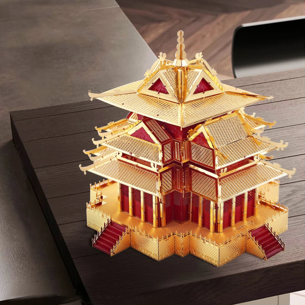 Piececool 3D Metal Puzzle The Watchtower of Forbidden City Building Model Kit DIY for Adult Jigsaw Toy Birthday Gifts
