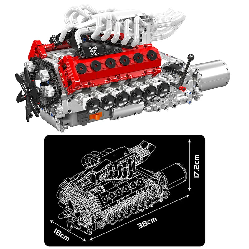 MOULDKING Engine Model Building Blocks Set MOC Machine Small Particle Part Technocal Bricks Creative Educational Toy Gifts 10234