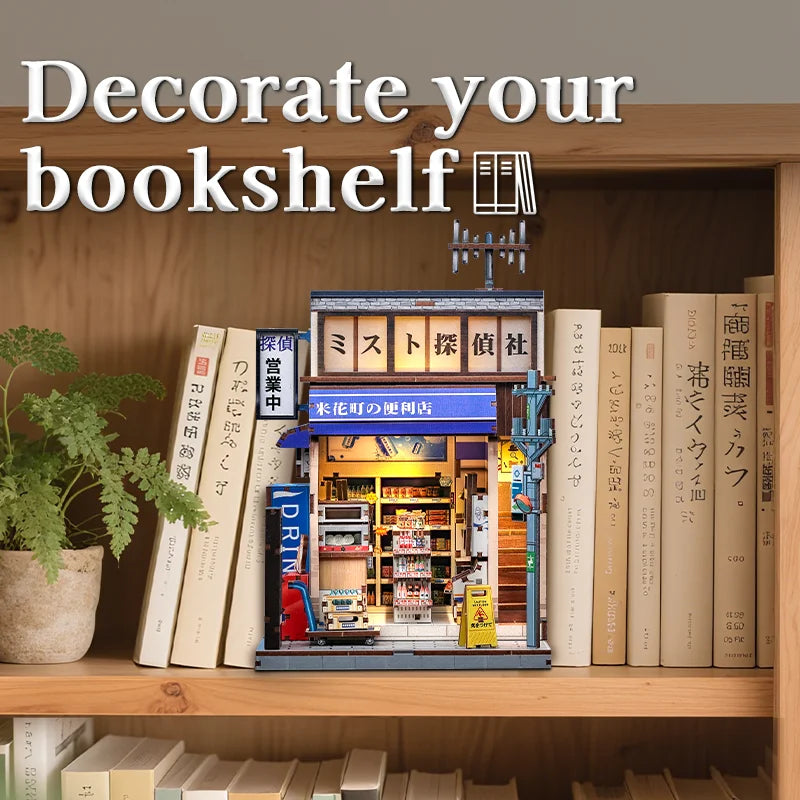 CUTEBEE DIY Miniature House 3D Wooden Dollhouse Booknook Puzzle for Adults Bookshelf Insert Room Decor for Teens Creative Gift