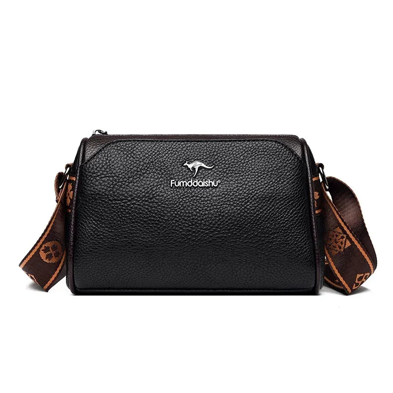 High Quality Soft Leather Shoulder Bags For Women Luxury Designer Black Purses Crossbody Bag Ladies Messenger Commute Sac A Main