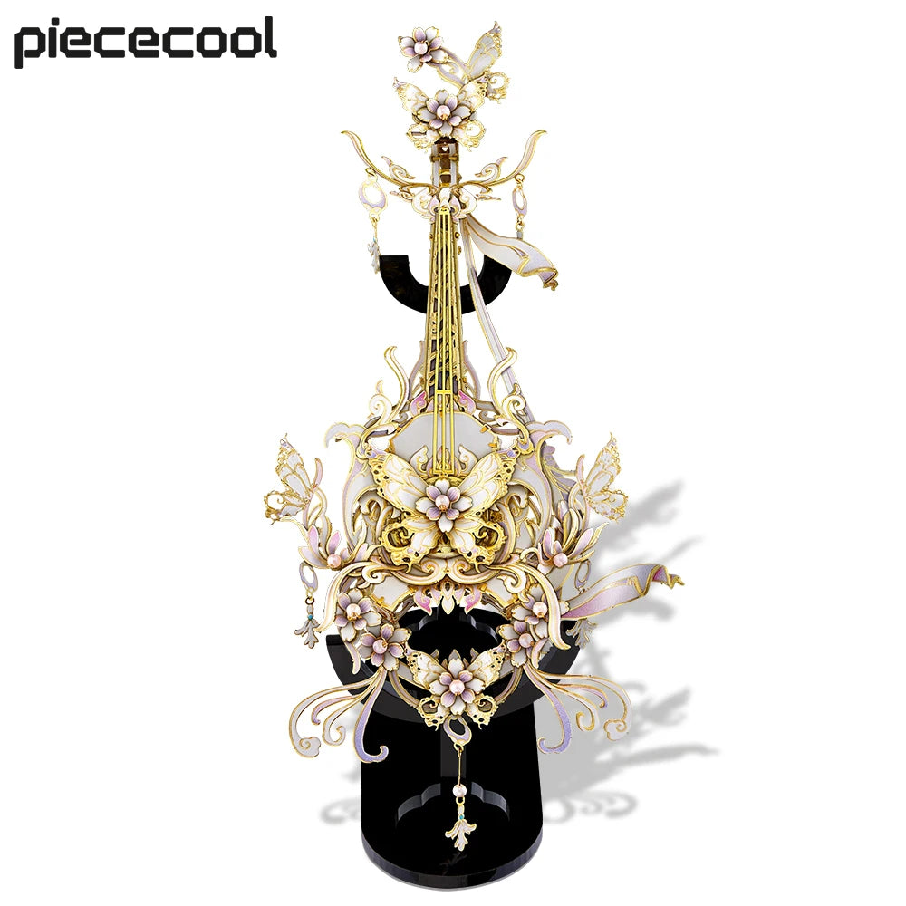 Piececool 3D Puzzles Instrument Model Building Kit Metal Piano Diy Toy for Adult Chinese Classical Style Jigsaw for Brain Teaser