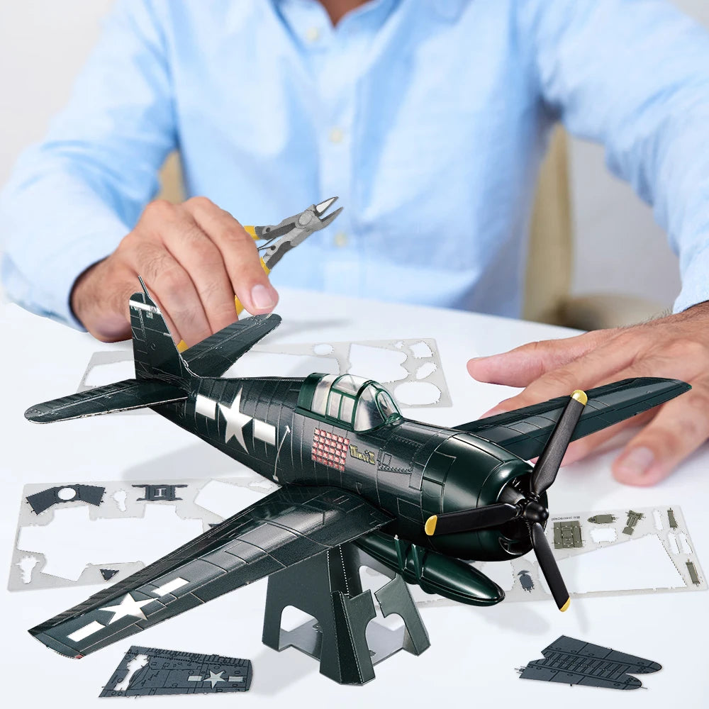 Piececool 3D Metal Puzzle GRUMMAN F6F HELLCAT Model Kits for Teens DIY Toy Jigsaw Birthday Gifts