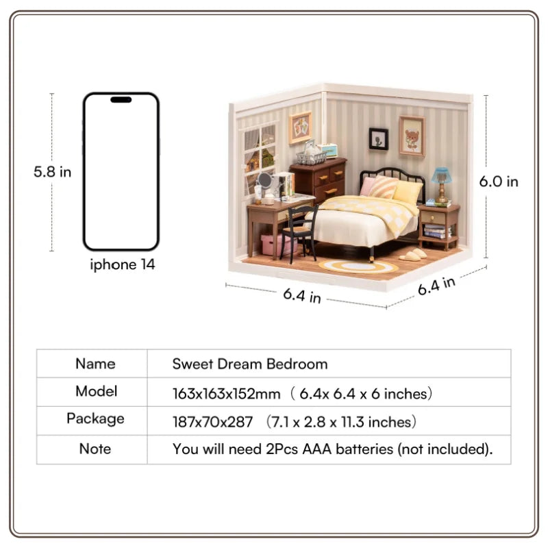 In Stock Robotime Rolife Building Block Kits 3D Puzzle Toy Super Store Sweet Dream Bedroom Plastic DIY Miniature House Kit