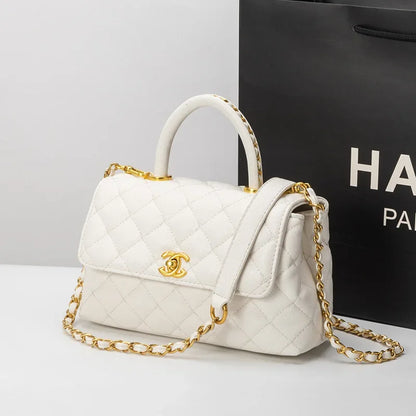 Spring Summer 2025 New Style Women's Handbag Classic Chain Diamond Grid Single Shoulder Crossbody Bag Soft Fabric Handbag