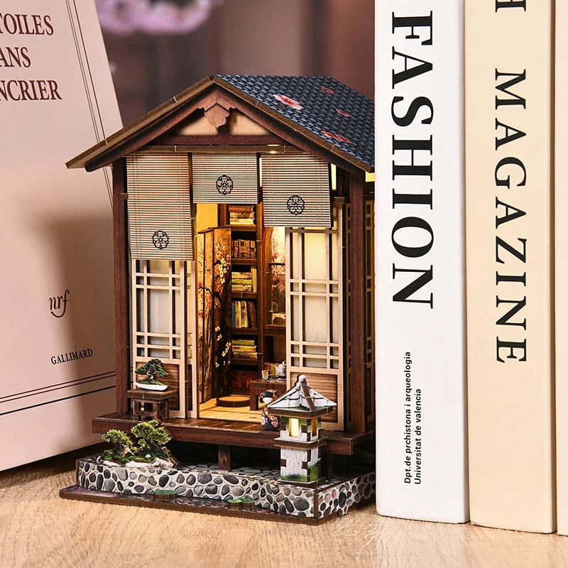 New Moss Lamp & Garden DIY Wooden Bookend 3D Puzzle - Hand Assembly Miniature House Model, Home Decor, Christmas  Black Friday
