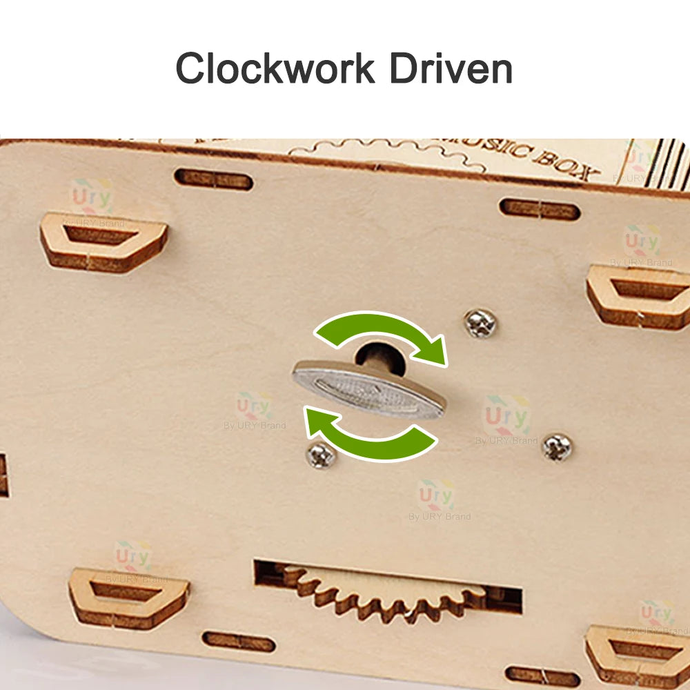 Rotatable DIY 3D Puzzles Mini Ferris Wheel Music Octave Box Wooden Model Mechanical Kits Assembly Decor Toy Gift for Kids Adult