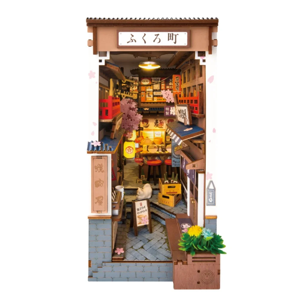 Robotime Rolife DIY Book Nook Wooden Miniature Doll House for Bookshelf Insert Furniture