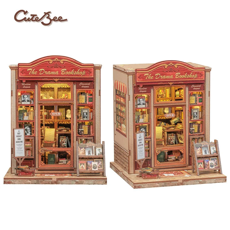 CUTEBEE Book Nook DIY Building Kit with Laser-Cut Precision Pieces 3D Wooden Puzzle  Collectible Desk Home Decor for Gift Idea