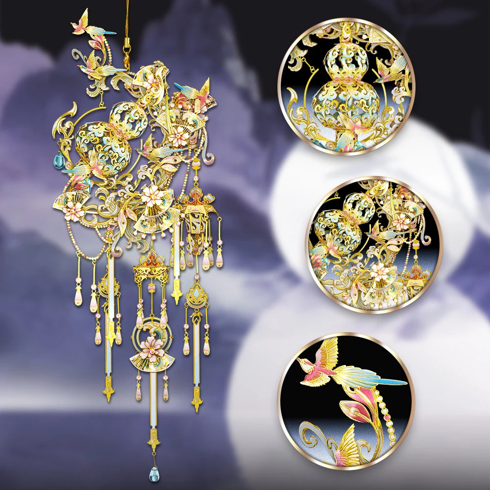 Piececool 3D Metal Model Kits Gourd Pendant Puzzle Jigsaw DIY Set Assembly Toys for Home Decoration