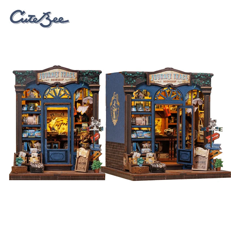 CUTEBEE Book Nook DIY Building Kit with Laser-Cut Precision Pieces 3D Wooden Puzzle  Collectible Desk Home Decor for Gift Idea